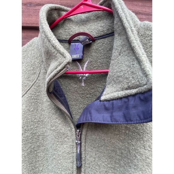Vintage IBEX XL Men’s Green 100%  New Wool Thick Zip Jacket made in USA - Picture 4 of 15